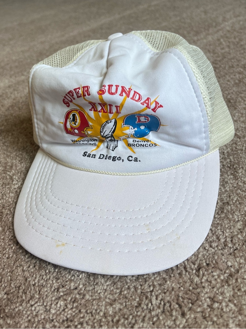 VTG ‘88 SuperBowl 22 White Trucker Style Cap - Picture 2 of 5